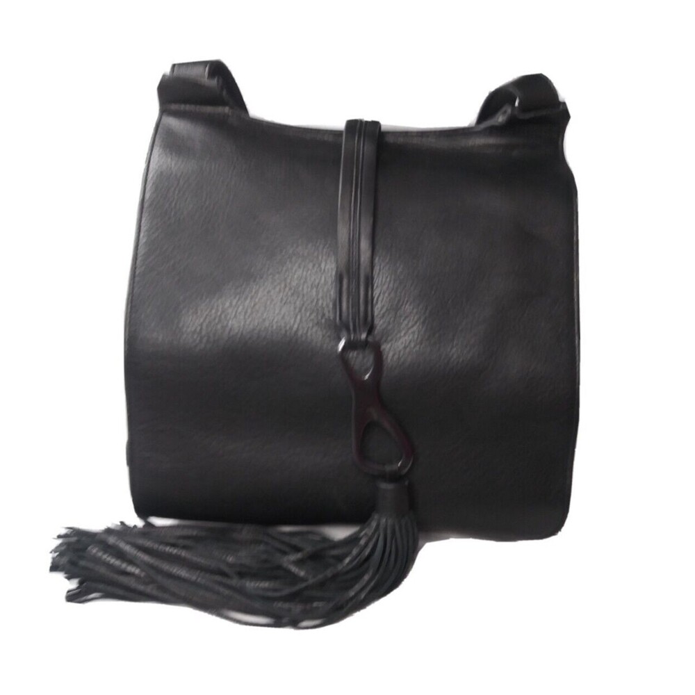 Heritage Black Leather Shoulder Bag Crossbody Purse Messenger Bag Retail $375